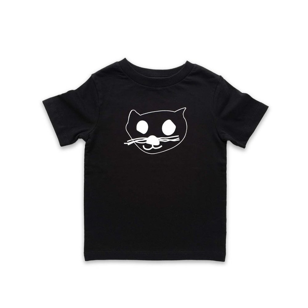New Organic Kids Unisex Graphic T-Shirts Cat Design Boy Girl's